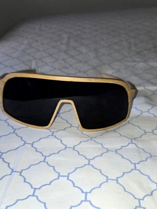 Unisex Bamboo Wood Frame Full Face Sport Style Sunglasses Abalone Coastal Sides main image 5